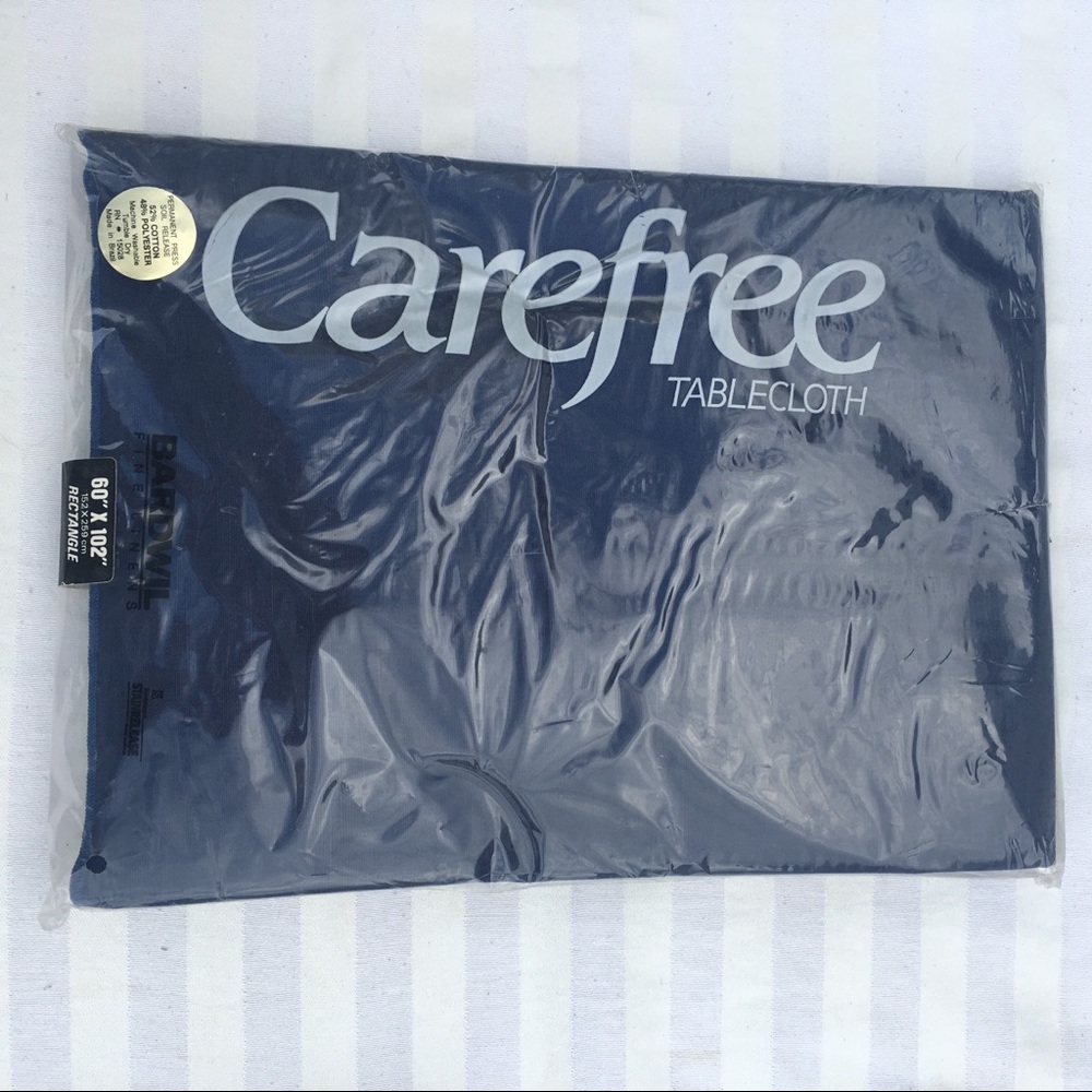 BARDWIL Gine Linens Tablecloth 60 x 102 Navy Blue